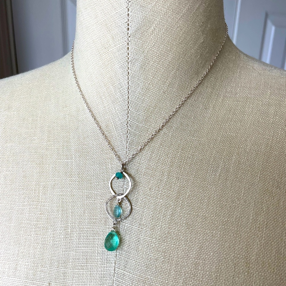 Silpada sterling silver quartz and glass necklace